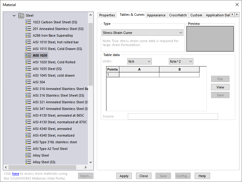 Stress Strain Data in SOLIDWORKS Simulation2